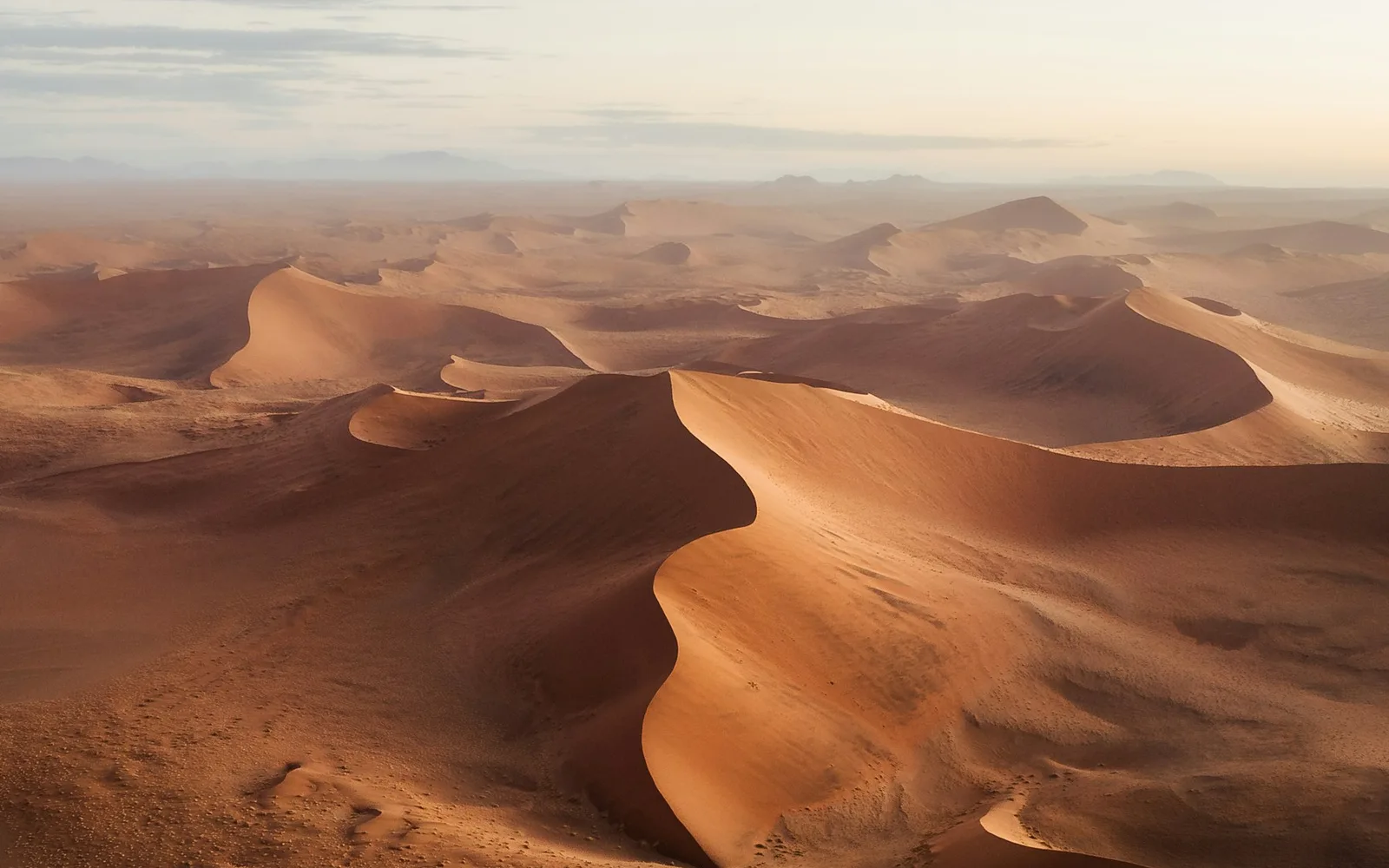 Sweeping sand dunes in Namibia's Namib Desert